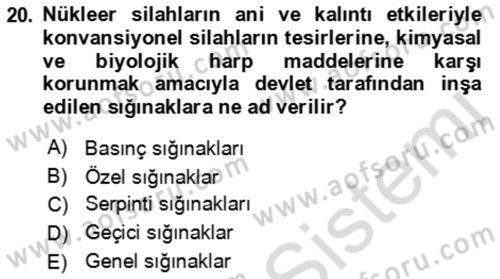 Kbrn Savunma Ve Güvenlik Dersi 2022 - 2023 Yılı (Final) Dönem Sonu Sınav Soruları 20. Soru