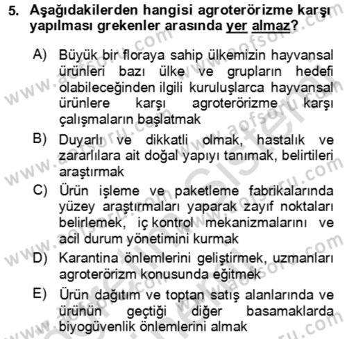 Kbrn Savunma Ve Güvenlik Dersi 2022 - 2023 Yılı (Final) Dönem Sonu Sınav Soruları 5. Soru