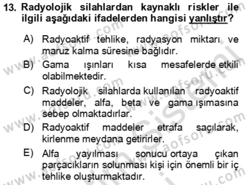 Kbrn Savunma Ve Güvenlik Dersi 2023 - 2024 Yılı (Final) Dönem Sonu Sınav Soruları 13. Soru