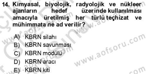 Kbrn Savunma Ve Güvenlik Dersi 2023 - 2024 Yılı (Final) Dönem Sonu Sınav Soruları 14. Soru