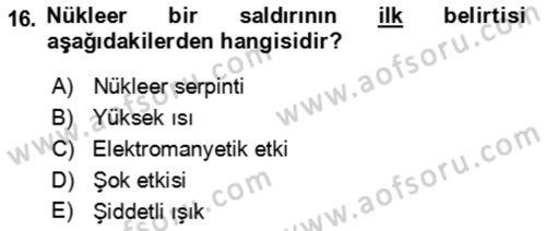 Kbrn Savunma Ve Güvenlik Dersi 2023 - 2024 Yılı (Final) Dönem Sonu Sınav Soruları 16. Soru