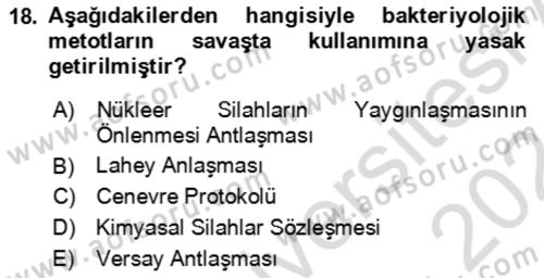 Kbrn Savunma Ve Güvenlik Dersi 2023 - 2024 Yılı (Final) Dönem Sonu Sınav Soruları 18. Soru