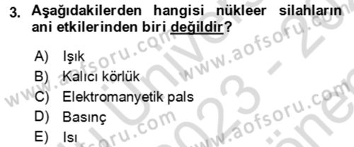 Kbrn Savunma Ve Güvenlik Dersi 2023 - 2024 Yılı (Final) Dönem Sonu Sınav Soruları 3. Soru
