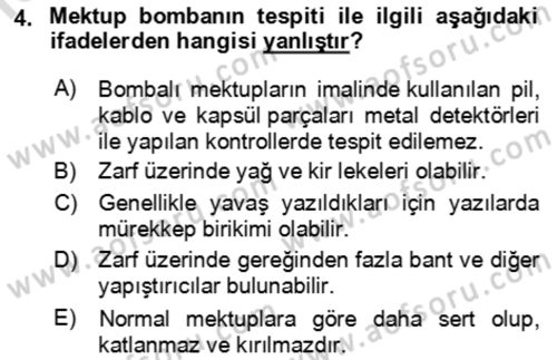 Kbrn Savunma Ve Güvenlik Dersi 2023 - 2024 Yılı (Final) Dönem Sonu Sınav Soruları 4. Soru