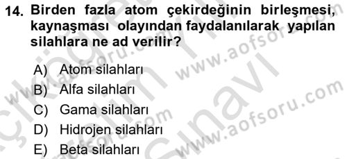 Kbrn Savunma Ve Güvenlik Dersi 2025 - 2026 Yılı (Vize) Ara Sınav Soruları 14. Soru