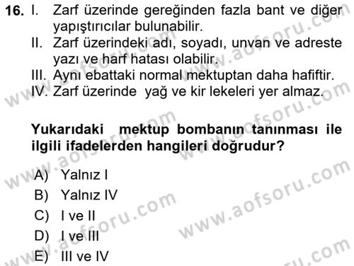 Kbrn Savunma Ve Güvenlik Dersi 2025 - 2026 Yılı (Vize) Ara Sınav Soruları 16. Soru