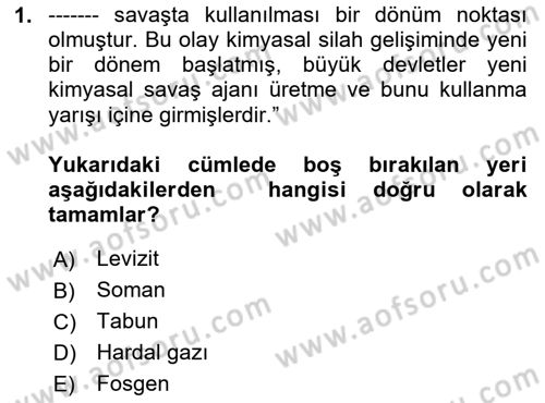Kbrn Savunma Ve Güvenlik Dersi 2025 - 2026 Yılı (Final) Dönem Sonu Sınav Soruları 1. Soru
