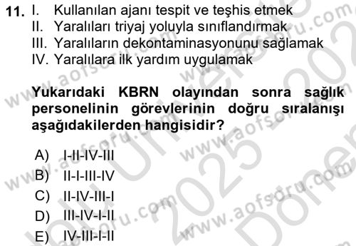 Kbrn Savunma Ve Güvenlik Dersi 2025 - 2026 Yılı (Final) Dönem Sonu Sınav Soruları 11. Soru