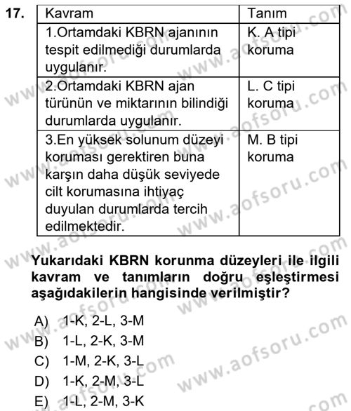 Kbrn Savunma Ve Güvenlik Dersi 2025 - 2026 Yılı (Final) Dönem Sonu Sınav Soruları 17. Soru