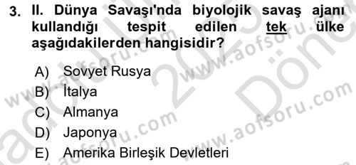 Kbrn Savunma Ve Güvenlik Dersi 2025 - 2026 Yılı (Final) Dönem Sonu Sınav Soruları 3. Soru