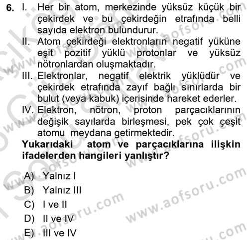Kbrn Savunma Ve Güvenlik Dersi 2025 - 2026 Yılı (Final) Dönem Sonu Sınav Soruları 6. Soru
