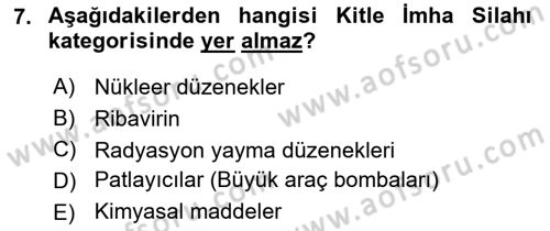 Kbrn Savunma Ve Güvenlik Dersi 2025 - 2026 Yılı (Final) Dönem Sonu Sınav Soruları 7. Soru