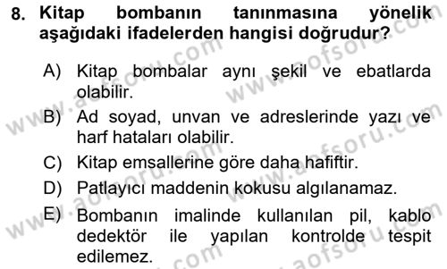 Kbrn Savunma Ve Güvenlik Dersi 2025 - 2026 Yılı (Final) Dönem Sonu Sınav Soruları 8. Soru