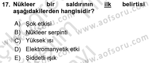 Kbrn Savunma Ve Güvenlik Dersi 2025 - 2026 Yılı Yaz Okulu Sınav Soruları 17. Soru