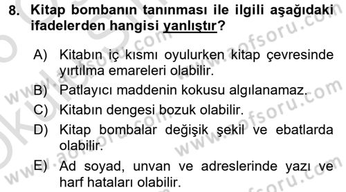 Kbrn Savunma Ve Güvenlik Dersi 2025 - 2026 Yılı Yaz Okulu Sınav Soruları 8. Soru