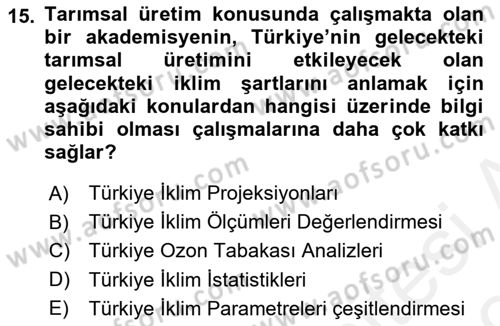 Afet Risk Azaltma Politikaları Dersi 2018 - 2019 Yılı (Final) Dönem Sonu Sınav Soruları 15. Soru