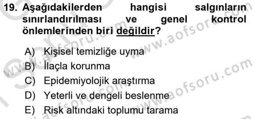 Afet Risk Azaltma Politikaları Dersi 2019 - 2020 Yılı (Final) Dönem Sonu Sınav Soruları 19. Soru