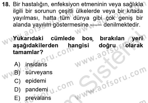 Afet Risk Azaltma Politikaları Dersi 2020 - 2021 Yılı Yaz Okulu Sınav Soruları 18. Soru