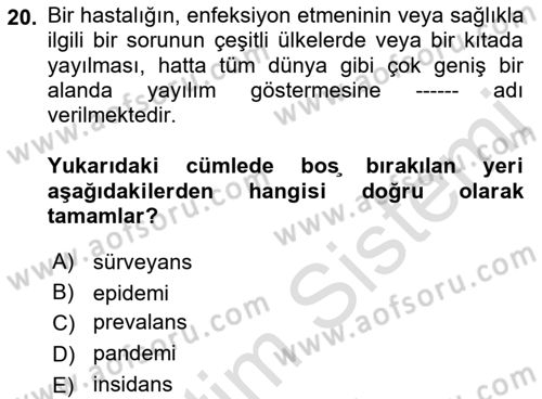 Afet Risk Azaltma Politikaları Dersi 2022 - 2023 Yılı Yaz Okulu Sınav Soruları 20. Soru