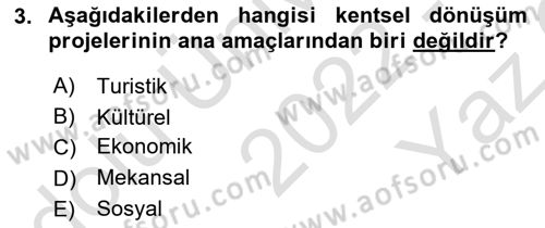 Afet Risk Azaltma Politikaları Dersi 2022 - 2023 Yılı Yaz Okulu Sınav Soruları 3. Soru