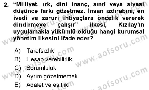 Afet Risk Azaltma Politikaları Dersi 2023 - 2024 Yılı Yaz Okulu Sınav Soruları 2. Soru