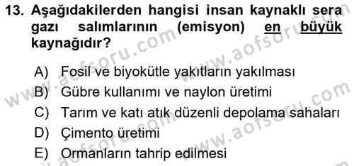 Afet Risk Azaltma Politikaları Dersi 2024 - 2025 Yılı (Final) Dönem Sonu Sınav Soruları 13. Soru
