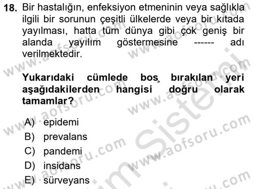 Afet Risk Azaltma Politikaları Dersi 2024 - 2025 Yılı (Final) Dönem Sonu Sınav Soruları 18. Soru