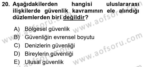 Afet Risk Azaltma Politikaları Dersi 2025 - 2026 Yılı (Vize) Ara Sınav Soruları 20. Soru