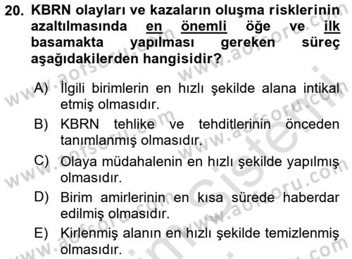 Afet Risk Azaltma Politikaları Dersi 2025 - 2026 Yılı (Final) Dönem Sonu Sınav Soruları 20. Soru