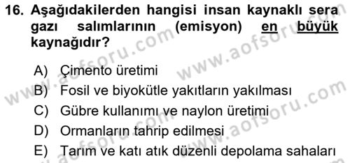 Afet Risk Azaltma Politikaları Dersi 2025 - 2026 Yılı Yaz Okulu Sınav Soruları 16. Soru