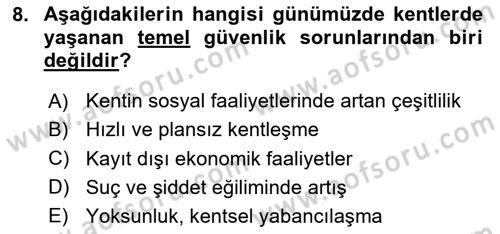 Afet Risk Azaltma Politikaları Dersi 2025 - 2026 Yılı Yaz Okulu Sınav Soruları 8. Soru