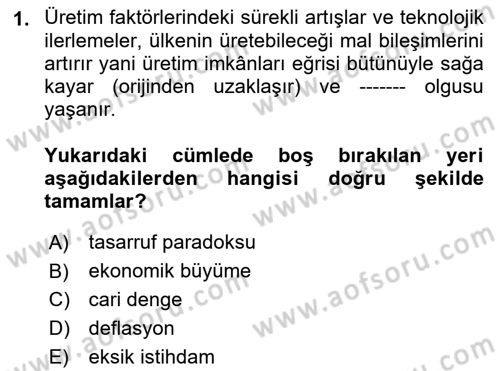 Afet Ekonomisi Ve Sigortacılığı Dersi 2018 - 2019 Yılı 3 Ders Sınavı 1. Soru