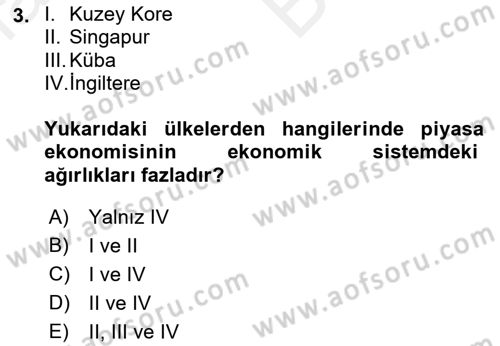 Afet Ekonomisi Ve Sigortacılığı Dersi 2018 - 2019 Yılı (Vize) Ara Sınavı 3. Soru