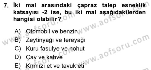 Afet Ekonomisi Ve Sigortacılığı Dersi 2018 - 2019 Yılı (Vize) Ara Sınavı 7. Soru