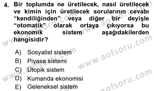 Afet Ekonomisi Ve Sigortacılığı Dersi 2018 - 2019 Yılı (Final) Dönem Sonu Sınavı 4. Soru