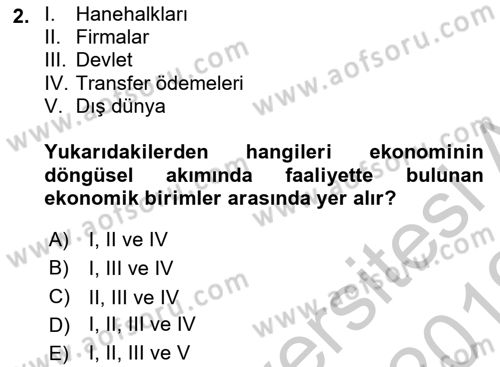 Afet Ekonomisi Ve Sigortacılığı Dersi 2018 - 2019 Yılı Yaz Okulu Sınavı 2. Soru