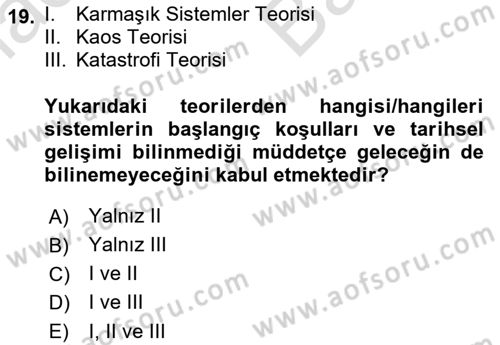 Afet Ekonomisi Ve Sigortacılığı Dersi 2021 - 2022 Yılı (Vize) Ara Sınavı 19. Soru