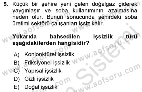 Afet Ekonomisi Ve Sigortacılığı Dersi 2021 - 2022 Yılı Yaz Okulu Sınavı 5. Soru