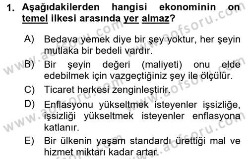 Afet Ekonomisi Ve Sigortacılığı Dersi 2022 - 2023 Yılı Yaz Okulu Sınavı 1. Soru