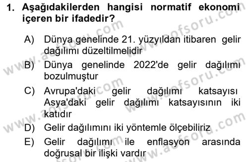 Afet Ekonomisi Ve Sigortacılığı Dersi 2023 - 2024 Yılı (Vize) Ara Sınavı 1. Soru