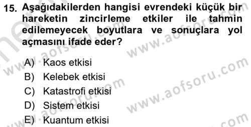 Afet Ekonomisi Ve Sigortacılığı Dersi 2023 - 2024 Yılı (Vize) Ara Sınavı 15. Soru