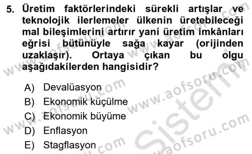 Afet Ekonomisi Ve Sigortacılığı Dersi 2023 - 2024 Yılı (Vize) Ara Sınavı 5. Soru