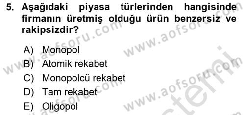 Afet Ekonomisi Ve Sigortacılığı Dersi 2023 - 2024 Yılı Yaz Okulu Sınav Soruları 5. Soru