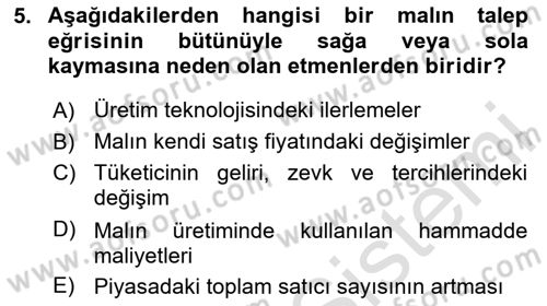 Afet Ekonomisi Ve Sigortacılığı Dersi 2025 - 2026 Yılı (Vize) Ara Sınav Soruları 5. Soru