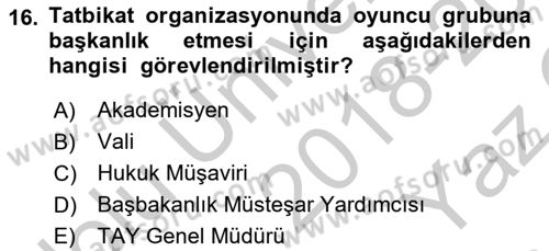 Acil Durum ve Afetlerde Ulaştırma Yönetimi ve Uygulamaları Dersi 2018 - 2019 Yılı Yaz Okulu Sınav Soruları 16. Soru
