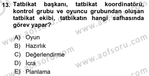 Acil Durum ve Afetlerde Ulaştırma Yönetimi ve Uygulamaları Dersi 2023 - 2024 Yılı Yaz Okulu Sınav Soruları 13. Soru