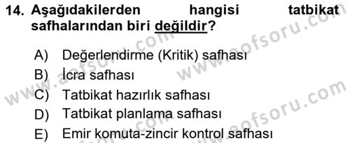 Acil Durum ve Afetlerde Ulaştırma Yönetimi ve Uygulamaları Dersi 2024 - 2025 Yılı (Final) Dönem Sonu Sınav Soruları 14. Soru