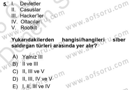 Acil Durum ve Afetlerde Ulaştırma Yönetimi ve Uygulamaları Dersi 2024 - 2025 Yılı (Final) Dönem Sonu Sınav Soruları 5. Soru