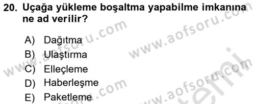 Acil Durum ve Afetlerde Ulaştırma Yönetimi ve Uygulamaları Dersi 2025 - 2026 Yılı (Vize) Ara Sınav Soruları 20. Soru