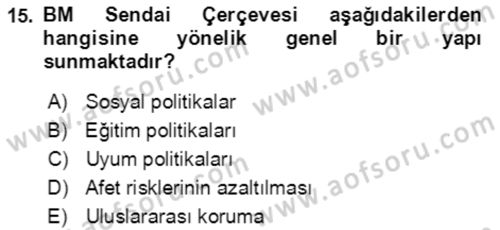 Göç Ve Göç Sorunları Dersi 2019 - 2020 Yılı (Vize) Ara Sınavı 15. Soru